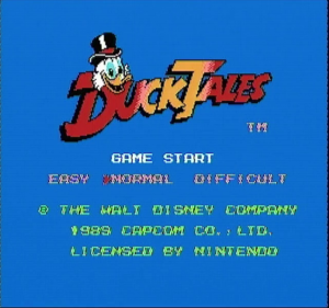 Titelscherm van Ducktales voor de NES